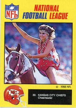 1988 Monty Gum NFL - Paper #30 Kansas City Chiefs cheerleader Front