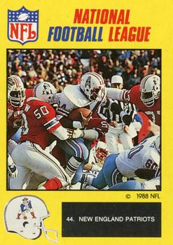 1988 Monty Gum NFL - Paper #44 New England Patriots action photo Front