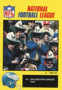 1988 Monty Gum NFL - Paper #54 Philadelphia Eagles fans Front