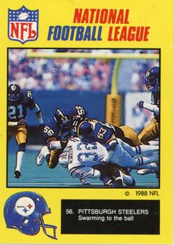1988 Monty Gum NFL - Paper #56 Pittsburgh Steelers swarming the ball Front