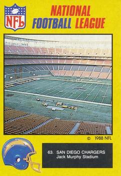 1988 Monty Gum NFL - Paper #63 Jack Murphy Stadium Front