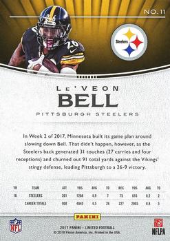 2017 Panini Limited #11 Le'Veon Bell Back