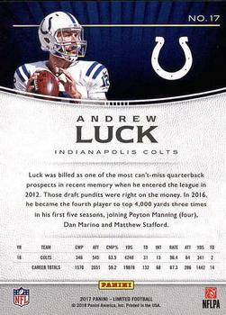 2017 Panini Limited #17 Andrew Luck Back