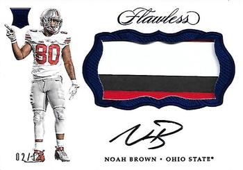 2017 Panini Flawless Collegiate - Rookie Patch Autographs Sapphire #RPA-NB Noah Brown Front
