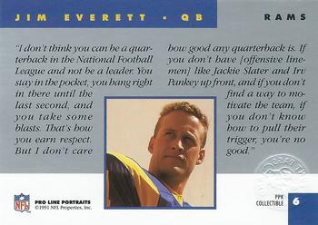 1991 Pro Line Portraits - Punt, Pass and Kick #6 Jim Everett Back