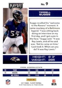 2017 Panini Playoff - 1st Down #9 Terrell Suggs Back