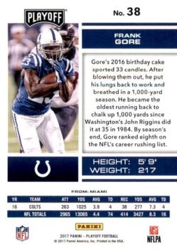 2017 Panini Playoff - 1st Down #38 Frank Gore Back