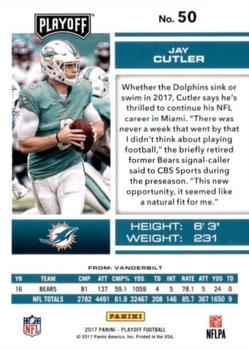2017 Panini Playoff - 1st Down #50 Jay Cutler Back