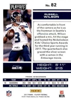 2017 Panini Playoff - 1st Down #82 Russell Wilson Back