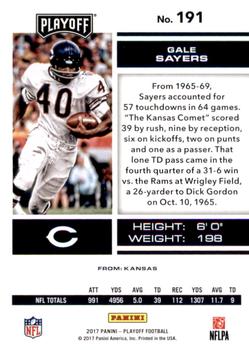 2017 Panini Playoff - 1st Down #191 Gale Sayers Back