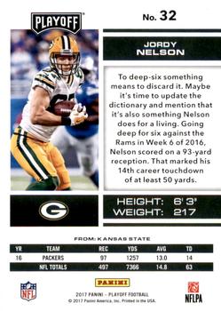 2017 Panini Playoff - 4th Down #32 Jordy Nelson Back