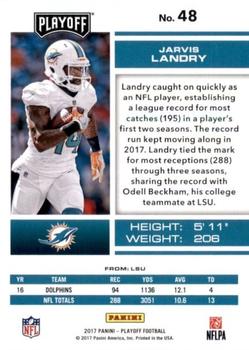 2017 Panini Playoff - 4th Down #48 Jarvis Landry Back