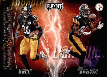 2017 Panini Playoff - Thunder and Lightning #4 Le'Veon Bell / Antonio Brown Front
