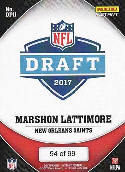 2017 Panini Instant NFL - NFL Draft Purple #DP11 Marshon Lattimore Back