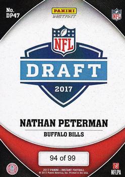 2017 Panini Instant NFL - NFL Draft Purple #DP47 Nathan Peterman Back