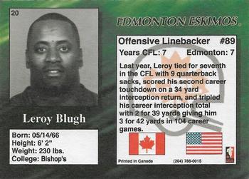 1995 R.E.L. #20 Leroy Blugh Back
