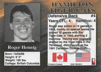 1995 R.E.L. #42 Roger Hennig Back