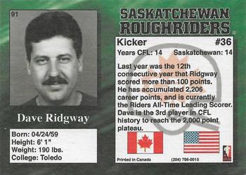 1995 R.E.L. #91 Dave Ridgway Back