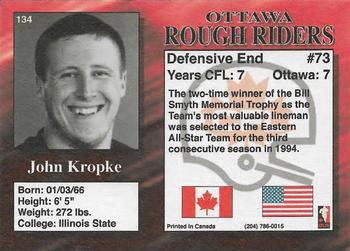1995 R.E.L. #134 John Kropke Back