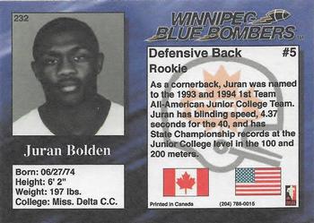 1995 R.E.L. #232 Juran Bolden Back