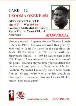 1997 JOGO #12 Uzooma Okeke Back