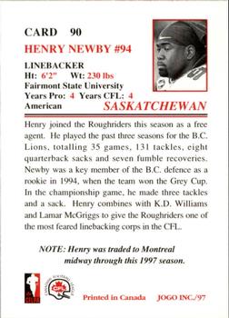 1997 JOGO #90 Henry Newby Back