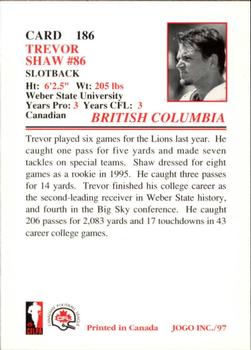 1997 JOGO #186 Trevor Shaw Back