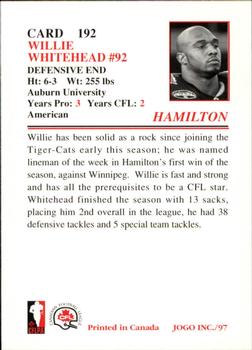 1997 JOGO #192 Willie Whitehead Back
