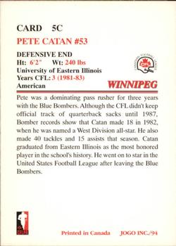 1994 JOGO Missing Years #5C Pete Catan Back