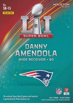 2017 Panini Black Friday - Super Bowl Memorabilia #SB-15 Danny Amendola Back