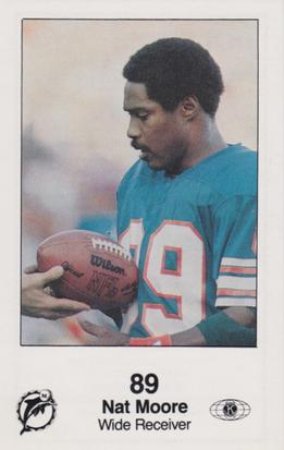 1985 Miami Dolphins Police #12 Nat Moore Front