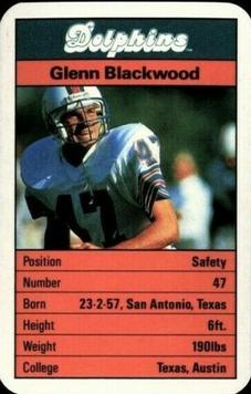 1987 Ace Fact Pack Miami Dolphins #NNO Glenn Blackwood Front