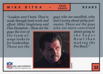 1991 Pro Line Portraits Samples #35 Mike Ditka Back