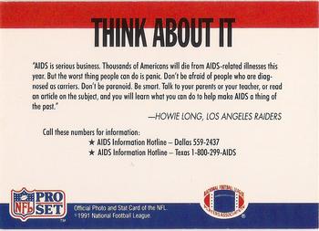 1991 Pro Set - Dallas Public Service Announcement #NNO Howie Long Back