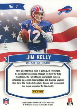 2016 Panini Rookies & Stars - Great American Heroes Gold #2 Jim Kelly Back