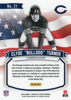 2016 Panini Rookies & Stars - Great American Heroes Gold #21 Clyde Bulldog Turner Back