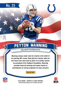 2016 Panini Rookies & Stars - Great American Heroes Gold #25 Peyton Manning Back