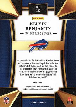 2017 Panini Select #12 Kelvin Benjamin Back
