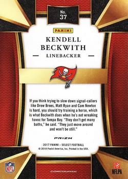 2017 Panini Select #37 Kendell Beckwith Back