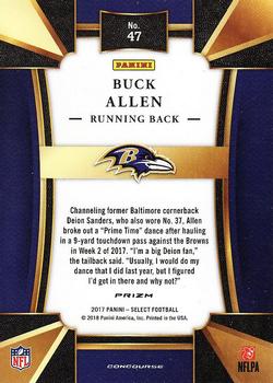 2017 Panini Select #47 Buck Allen Back