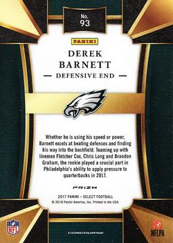 2017 Panini Select #93 Derek Barnett Back