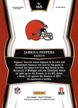 2017 Panini Select #165 Jabrill Peppers Back