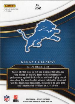 2017 Panini Select #252 Kenny Golladay Back