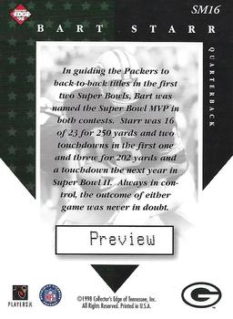 1998 Collector's Edge Masters - Super Masters Previews #SM16 Bart Starr Back