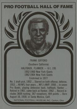 1982-83 Hall of Fame Metallics #NNO Frank Gifford Front