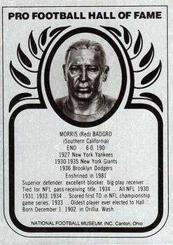 1982-83 Hall of Fame Metallics #NNO Red Badgro Front