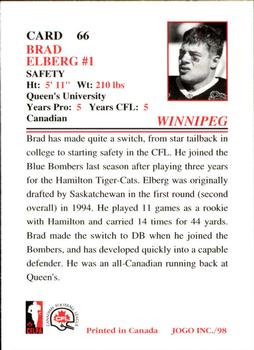 1998 JOGO #66 Brad Elberg Back