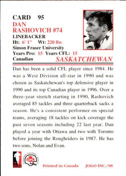 1998 JOGO #95 Dan Rashovich Back