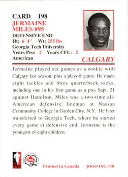 1998 JOGO #198 Jermaine Miles Back