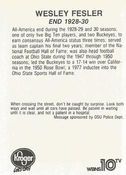 1988 Kroger Ohio State Buckeyes #NNO Wes Fesler Back